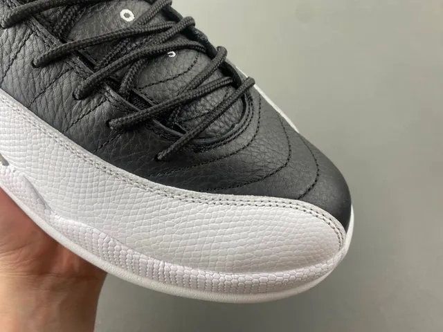 Air Jordan 12 chaussures de basket-ball noir blanc gris-vert 2