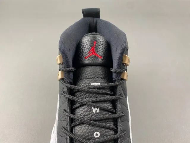 Air Jordan 12 chaussures de basket-ball noir blanc gris-vert 6