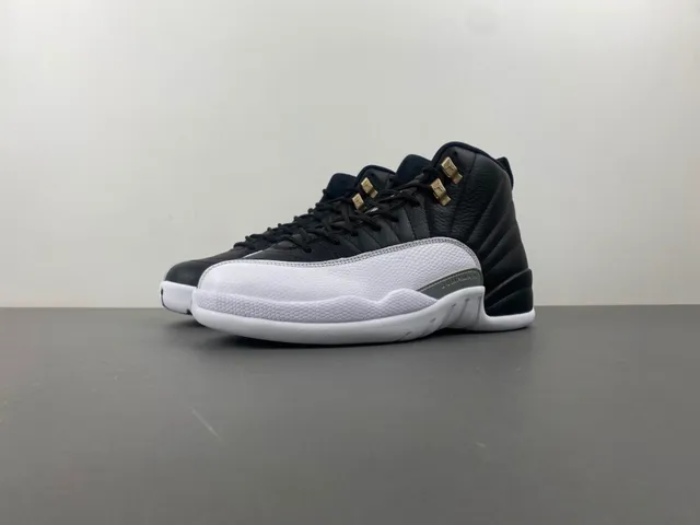 Air Jordan 12 chaussures de basket-ball noir blanc gris-vert 11