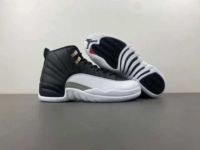 Air Jordan 12 chaussures de basket-ball noir blanc gris-vert 13