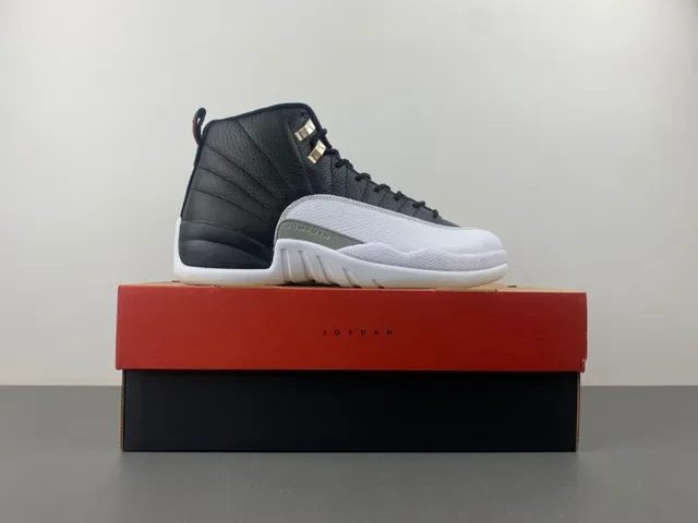 Air Jordan 12 chaussures de basket-ball noir blanc gris-vert 16