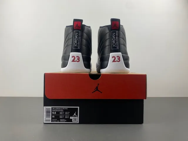 Air Jordan 12 chaussures de basket-ball noir blanc gris-vert 18