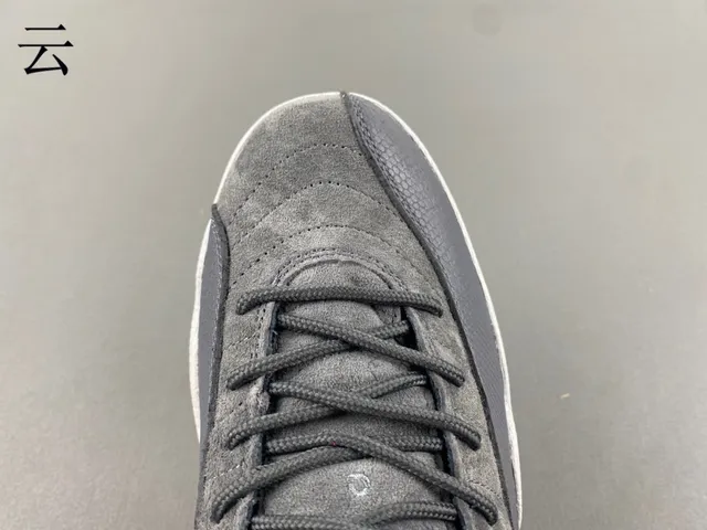 Air Jordan 12 Gray Suede and Patent Leather Basketball Shoes 4