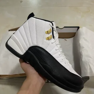 Air Jordan 12 White Black Gold Basketball Shoes