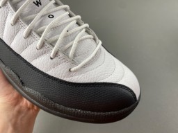 Air Jordan 12 Branco Preto Dourado Lace Lock Tênis de Basquete 2