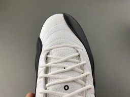 Air Jordan 12 Branco Preto Dourado Lace Lock Tênis de Basquete 5