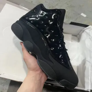 Air Jordan 13 Black Glossy Patent Elephant Print Basketball Shoes