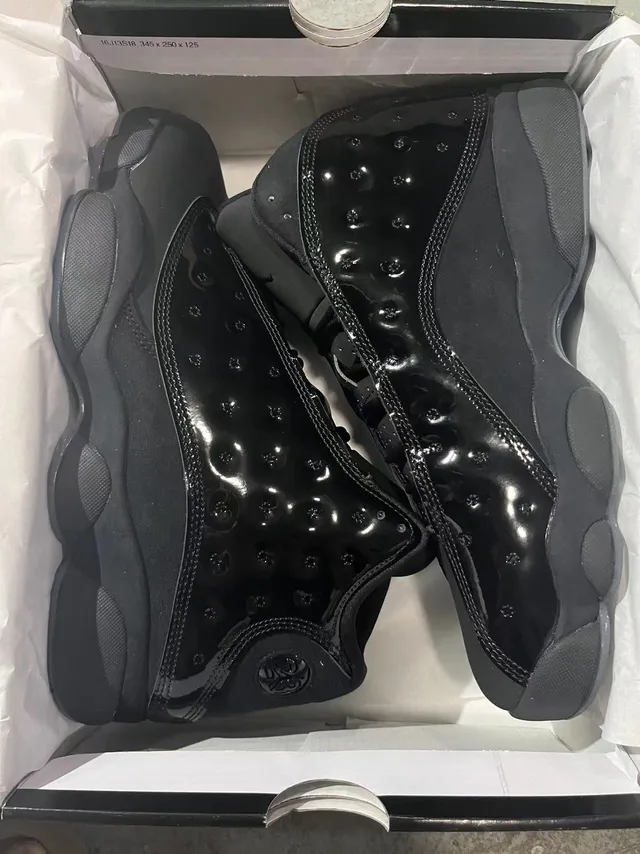 Air Jordan 13 Black Glossy Patent Elephant Print Basketball Shoes 6