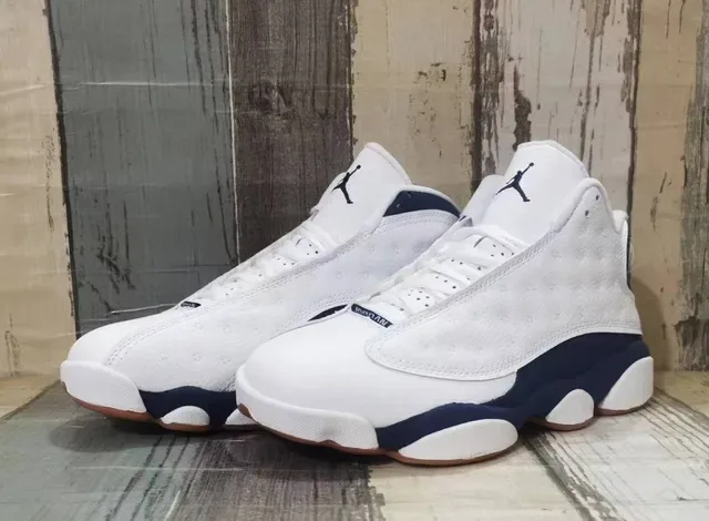 Air Jordan 13 Chaussures de Basketball Blanc Marine Gomme 4