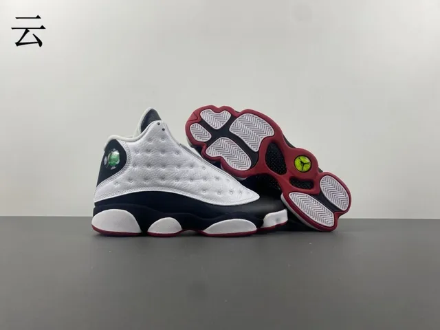 Air Jordan 13 White Navy Red Basketball Shoes 14