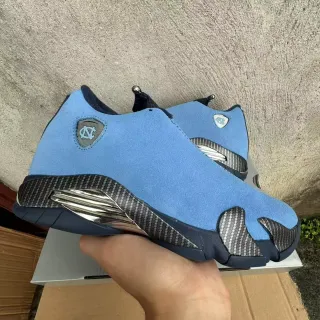 Air Jordan 14 UNC 浅蓝麂皮无鞋带篮球鞋