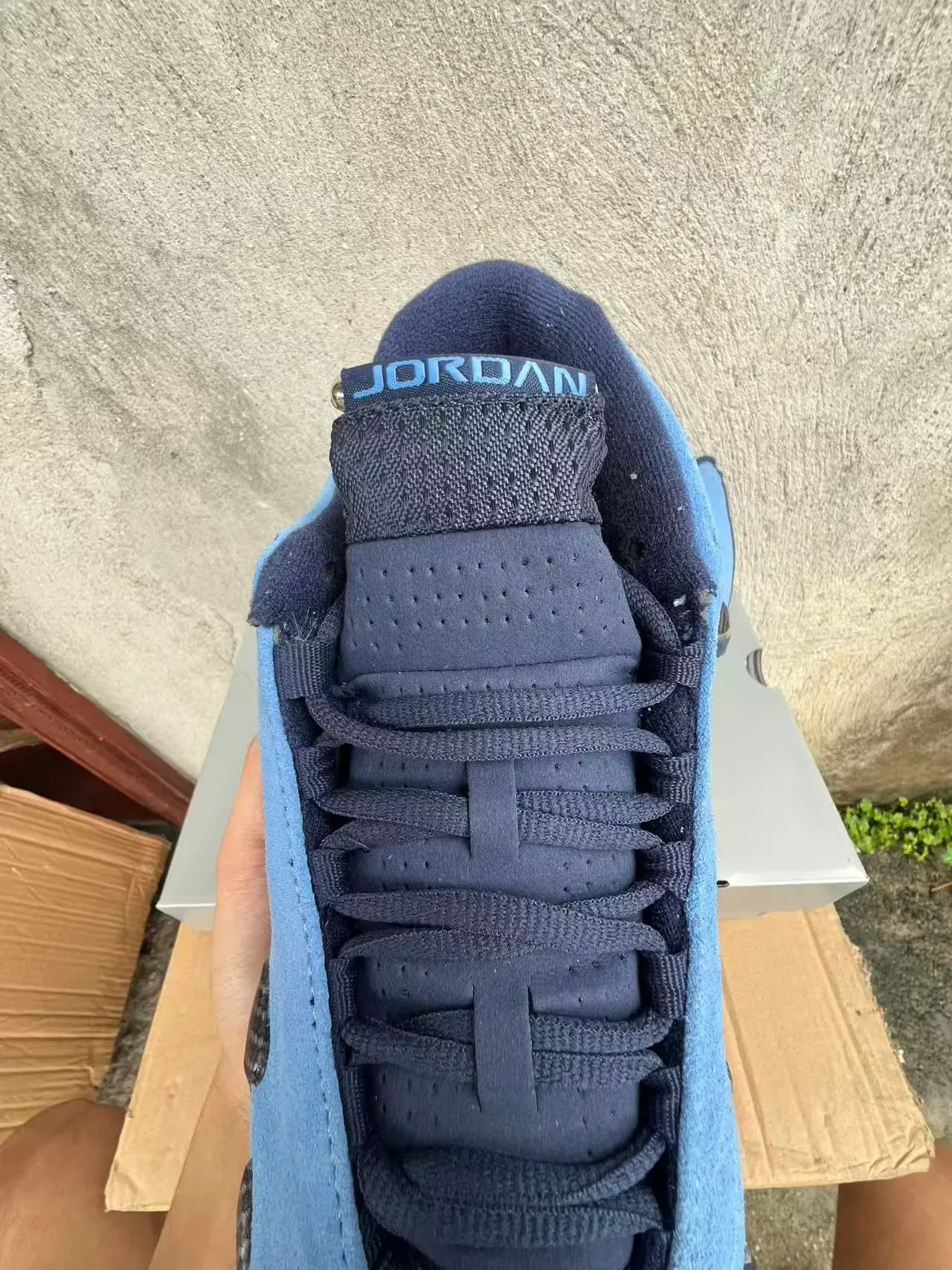 Air Jordan 14 UNC حذاء كرة السلة أزرق فاتح سويد بدون أربطة 4