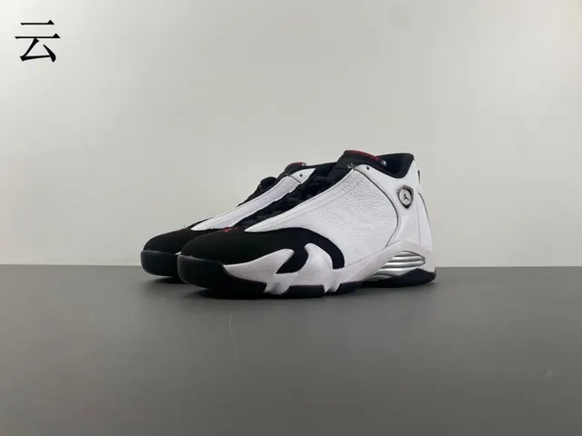 Air Jordan 14 White Black Red Basketball Shoes 9