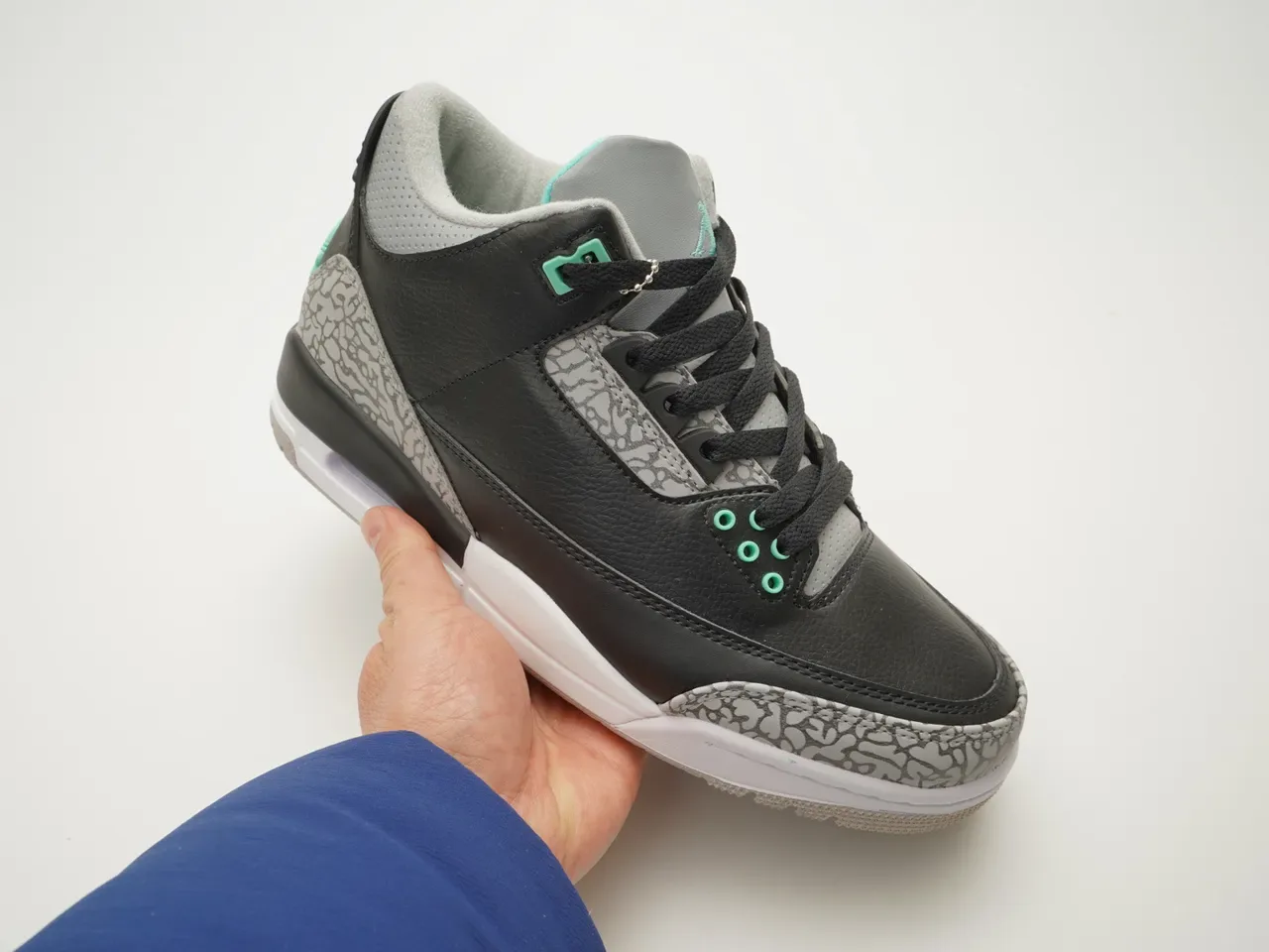 Air Jordan 3 Black Elephant Mint Green Chaussures de basketball 7