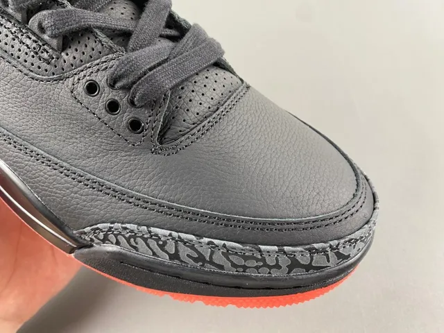 Air Jordan 3 Black Orange Gradient Basketball Shoes 2