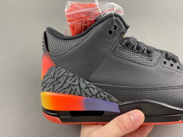 Air Jordan 3 Black Orange Gradient Basketball Shoes 3