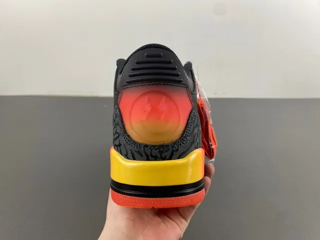 Air Jordan 3 Black Orange Gradient Basketball Shoes 5