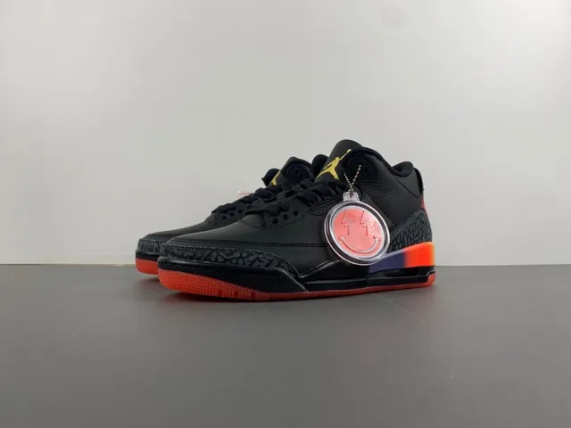 Air Jordan 3 Black Orange Gradient Basketball Shoes 10