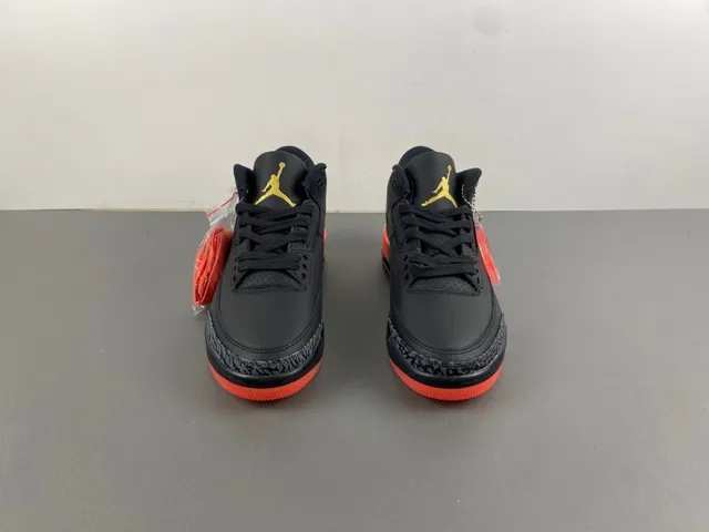 Air Jordan 3 Black Orange Gradient Basketball Shoes 11