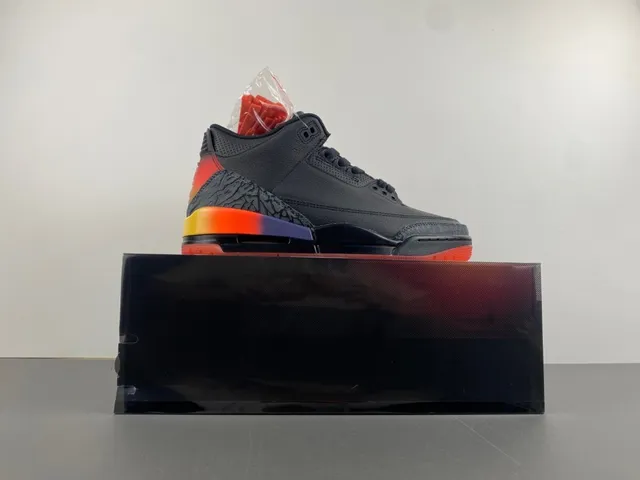 Air Jordan 3 Black Orange Gradient Basketball Shoes 15