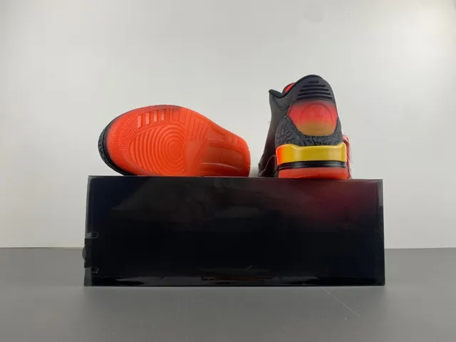 Air Jordan 3 Black Orange Gradient Basketball Shoes 16