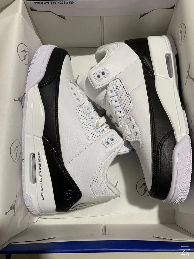 Air Jordan 3 Fragment Design White Black Basketball Shoes 8
