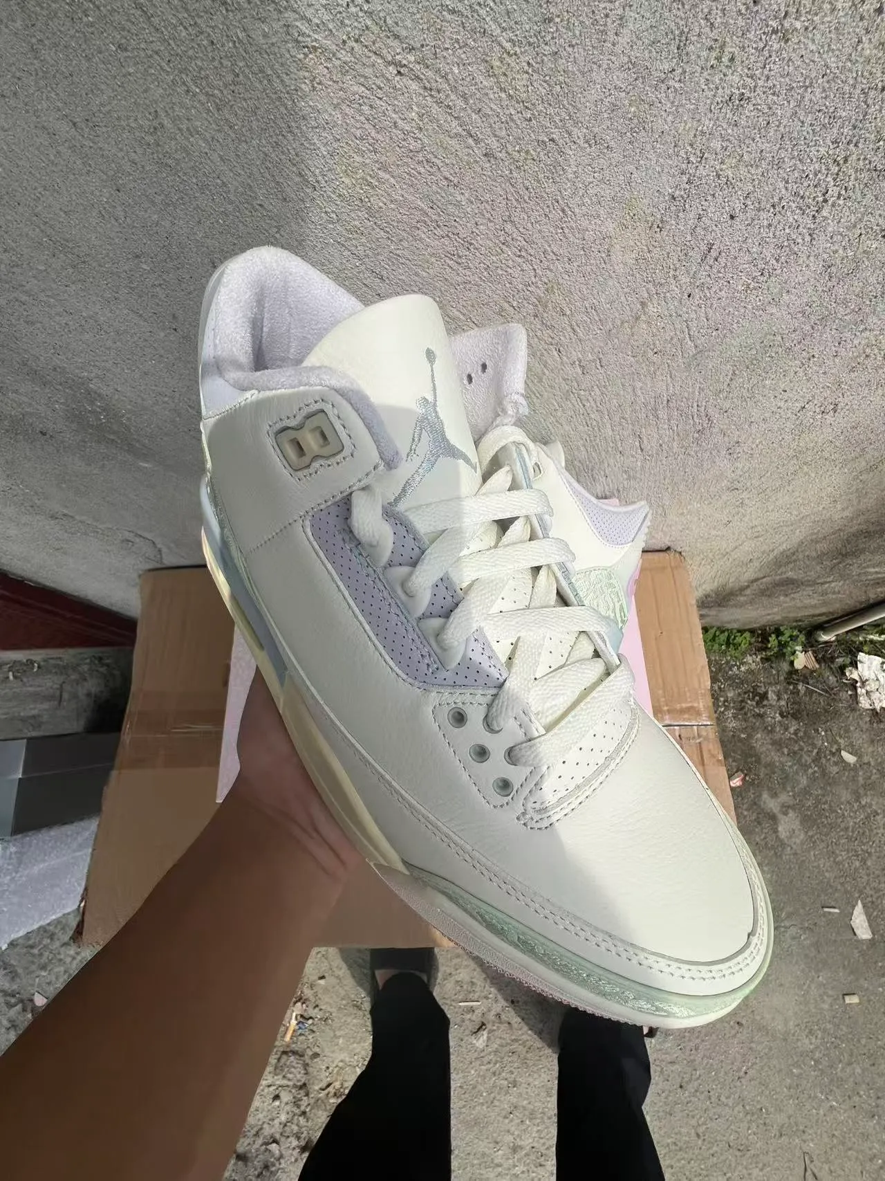 Air Jordan 3 Off-White Mint Elephant Print Basketball Shoes 2