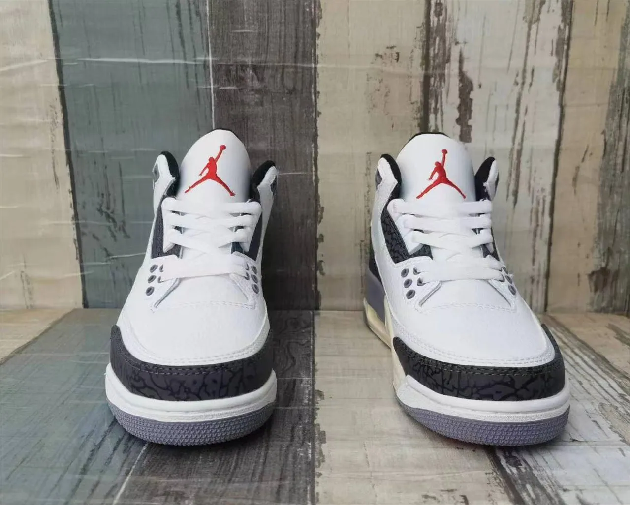 Air Jordan 3 White Black Cement Red Basketball Shoes 2