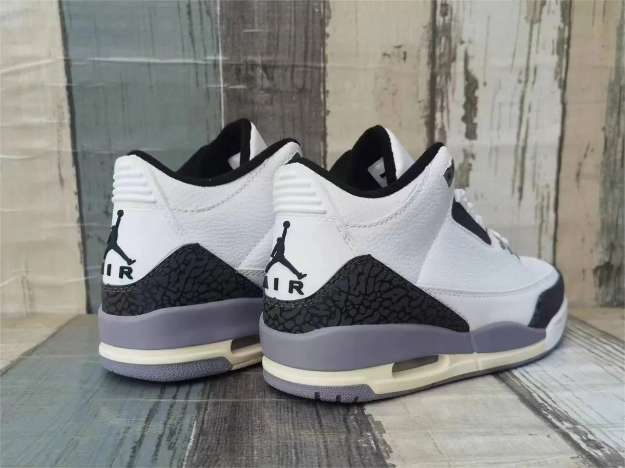 Air Jordan 3 White Black Cement Red Basketball Shoes 5