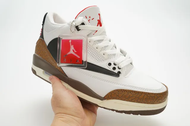 Air Jordan 3 White Black Elephant Print Basketball Shoes 3