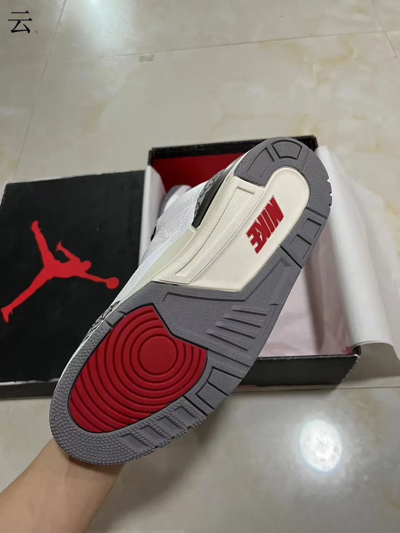 Air Jordan 3 Blanc Ciment Impression Éléphant Chaussures de Basketball 5