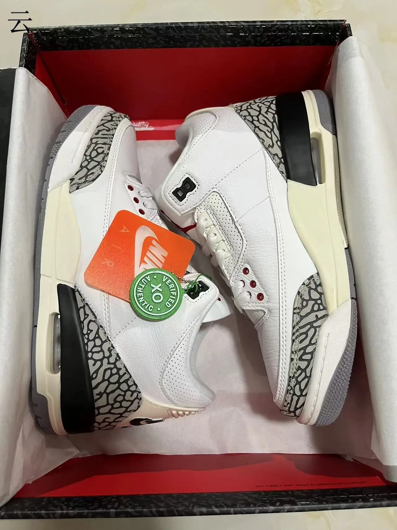 Air Jordan 3 Blanc Ciment Impression Éléphant Chaussures de Basketball 7