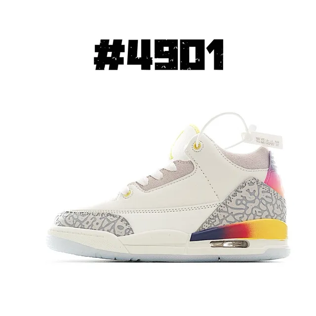 Air Jordan 3 White Elephant Print Multicolor Basketball Shoes 3