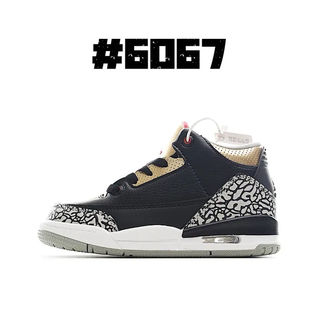 Air Jordan 3 White Elephant Print Multicolor Basketball Shoes 6