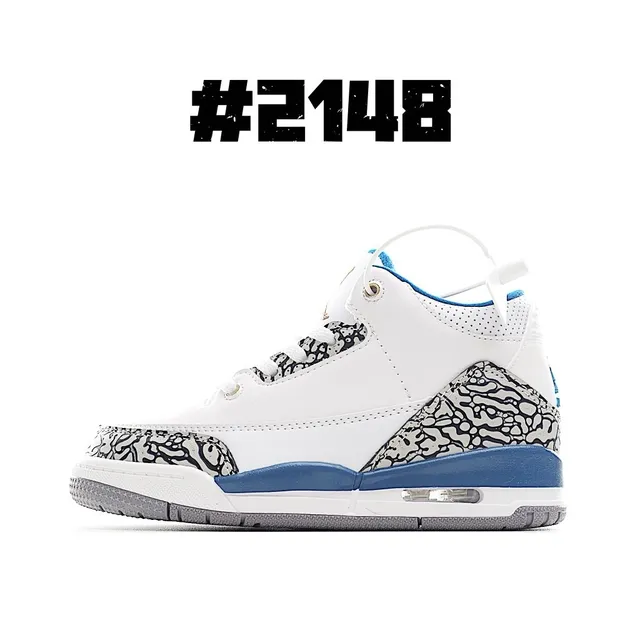 Air Jordan 3 White Elephant Print Multicolor Basketball Shoes 8