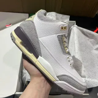 Air Jordan 3 White Gray Cream Basketball Shoes