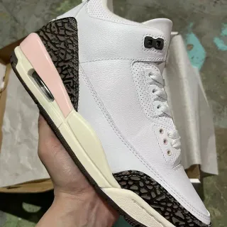 Air Jordan 3 White Pink Elephant Print Basketball Shoes