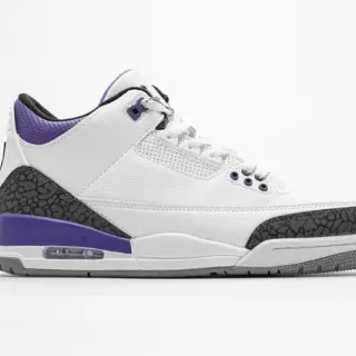 Air Jordan 3 Branco Roxo Elefante Tênis de Basquete