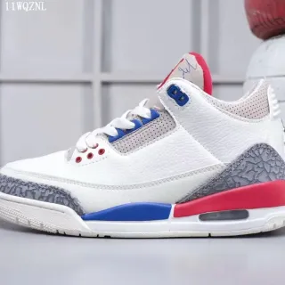 Air Jordan 3 白红蓝大象印花篮球鞋