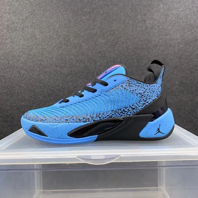 Zapatillas de baloncesto Air Jordan 37 con estampado de leopardo azul y negro 2