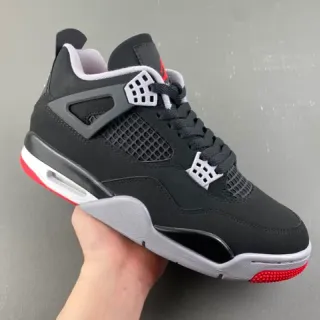 Air Jordan 4 Black Cement Red Basketball Shoes