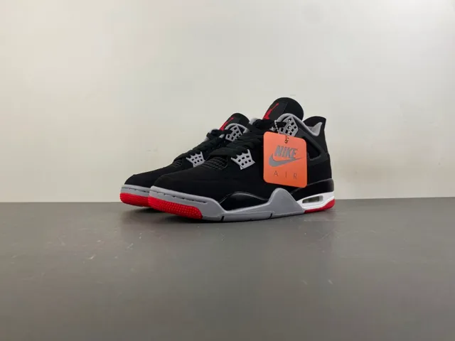 Air Jordan 4 Black Cement Red Basketball Shoes 10
