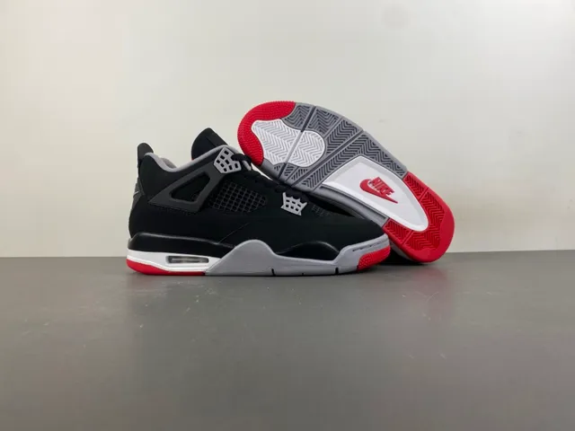 Air Jordan 4 Black Cement Red Basketball Shoes 12