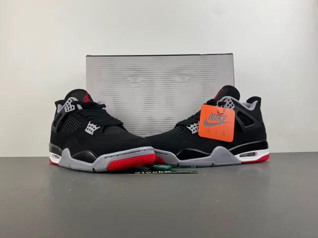 Air Jordan 4 Black Cement Red Basketball Shoes 13
