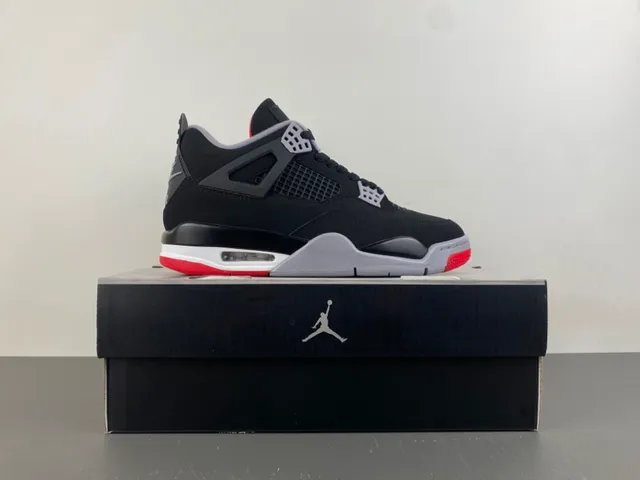 Air Jordan 4 Black Cement Red Basketball Shoes 15