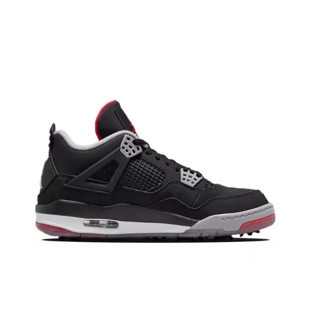 Air Jordan 4 Black Gray Red Basketball Shoes 6