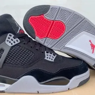 Air Jordan 4 Black Gray Red Basketball Shoes