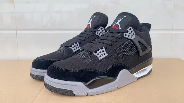 Air Jordan 4 Black Gray Red Basketball Shoes 5