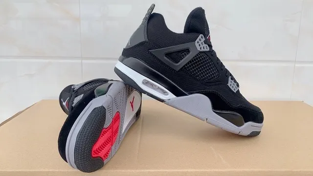 Air Jordan 4 Black Gray Red Basketball Shoes 4