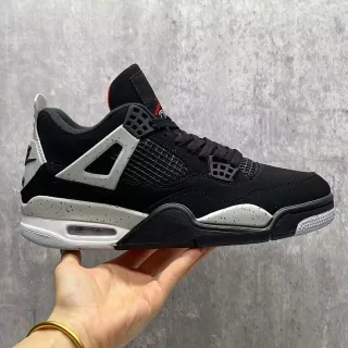 Air Jordan 4 黑色 浅灰斑点 篮球鞋